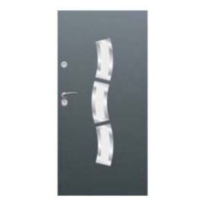 DRZWI  DELTA Gładkie Fala Inox/Czarny Mat