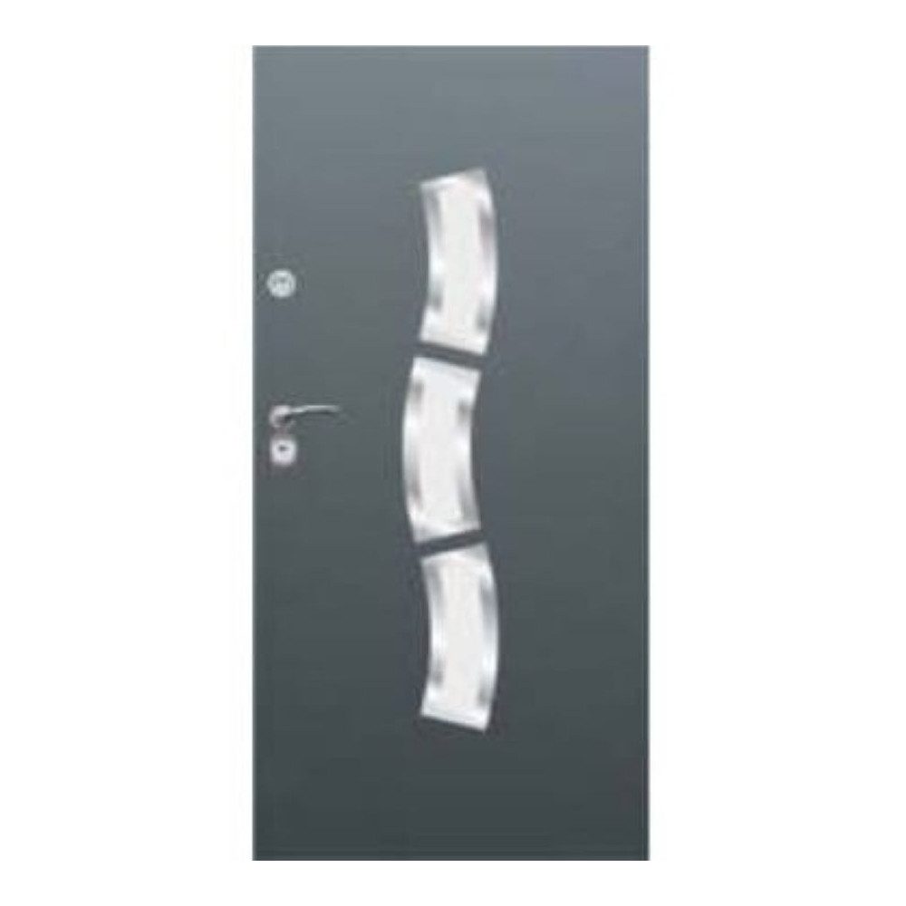 DRZWI DELTA Gładkie Fala Inox/Czarny Mat