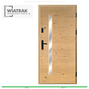 Drzwi drewniane Wiatrak płytowe DP63 Vintage