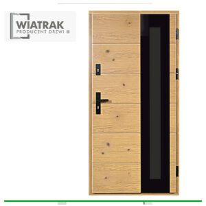Drzwi drewniane Wiatrak płytowe DP64 Vintage