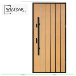 Drzwi drewniane Wiatrak płytowe DP65 Vintage