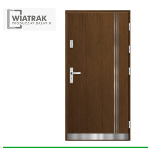 Drzwi drewniane Wiatrak płytowe pasywne PA1 INOX