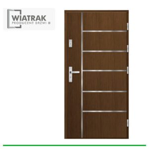 Drzwi drewniane Wiatrak płytowe pasywne PA3 INOX